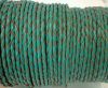 Round Braided Leather Cord SE/B/2007-Sea blue -6mm