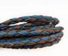 Braided leather with cotton - Blue AND Brown -8mm