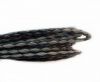 Braided leather with cotton - Black And White - 4mm