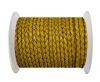 Round Braided Leather Cord SE/B/2020-Mustard-8mm