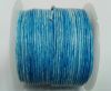 Round leather cord-2mm- Vintage Light blue with white  base