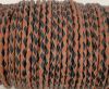 Round Braided Leather Cord SE/B/23-Black-Hazelnut - 5mm