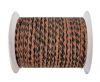 Round Braided Leather Cord SE/B/23-Black-Hazelnut - 6mm