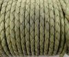 Round Braided Leather Cord SE/B/516-Pastel Green - 5mm