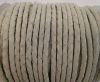 Round Braided Leather Cord SE/B/05-White - 5mm