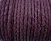 Round Braided Leather Cord SE/B/543-Plum - 5mm