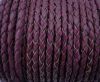 Round Braided Leather Cord SE/B/543-Plum - 5mm