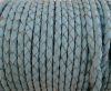 Round Braided Leather Cord SE/B/545-Baby blue - 5mm