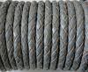 Round Braided Leather Cord SE/B/Grey-6mm