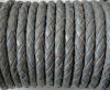 Round Braided Leather Cord SE/B/Grey-6mm