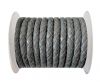 Round Braided Leather Cord SE/B/Grey - 5mm