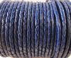 Round Braided Leather Cord SE/Dark Blue-5mm