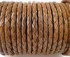 Round Braided Leather Cord SE/B/07-Medium Brown - 6mm