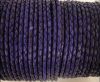 Round Braided Leather Cord SE/DB/Violet - 6mm