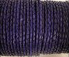 Round Braided Leather Cord SE/DB/Violet - 6mm