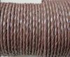 Round Braided Leather Cord SE/M/15-Metallic Plum-8mm