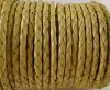 Round Braided Leather Cord SE/B/10-Lemon yellow - 5mm