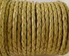 Round Braided Leather Cord SE/B/10-Lemon yellow - 6mm