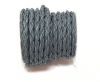 Round Bolo Twist Leather Cord-6mm- Grey