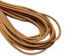 Round Stitched Leather Cord - 3mm - APRICOT
