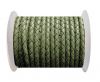 Round Braided Leather Cord SE/B/18-Asparagus - 4mm