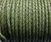 Round Braided Leather Cord SE/B/718-Asparagus-natural edges - 5m