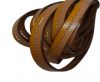 Italian Flat Leather 10mm-single Stitched - beige_and_mustard