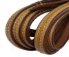Italian Flat Leather 10mm-Double Stitched - beige_and_yellow