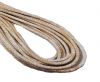 Round Stitched Nappa Leather Cord-4mm-beige + white