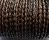 Round Braided Leather Cord SE/B/26-Black-Brown - 5mm
