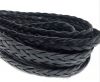 Braided Leather Flat - Single- 9mm - Black 