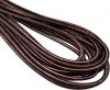Round Stitched Nappa Leather Cord-4mm-black red