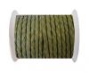Round Braided Leather Cord SE/R/22-Olive Green - 5mm