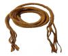 Suede Braided Belts with tassels - 8mm round -yellow