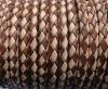Round Braided Leather Cord SE/B/29-Brown-Natural - 6mm