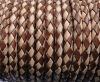 Round Braided Leather Cord SE/B/29-Brown-Natural - 6mm