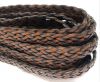 Braided Leather Flat - Single- 11mm - Brown_Black