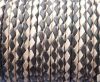 Round Braided Leather Cord SE/B/30-Dark Brown-Natural - 5mm