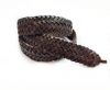 FLAT BRAIDED LEATHER CORD - 30MM BY 4MM -  Dark Brown