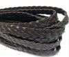 Braided Leather Flat - Single- 10mm - Dark Brown 