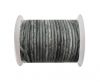 Round Leather Cord -  Vintage Black   -4mm