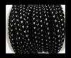 Eco nappa leather Parashute style-6mm-black with white