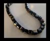 Faceted Cubes-4mm-Black Quartz AB