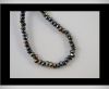 Faceted Glass Beads-8mm-Black Quartz AB