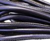 Round stitched nappa leather cord Indigo-4mm