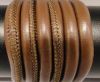 Round stitched nappa leather cord Light Brown-6mm