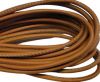 Round stitched nappa leather cord Light brown-4mm