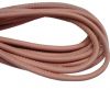 Round stitched nappa leather cord Light coral -4mm
