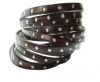 Flat italian leather- Bruciato with pearls- 5mm