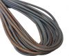 Round Stitched Nappa Leather Cord-4mm-grey with orange stitch